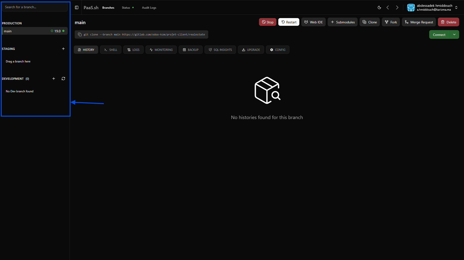 Managing Branches Sidebar