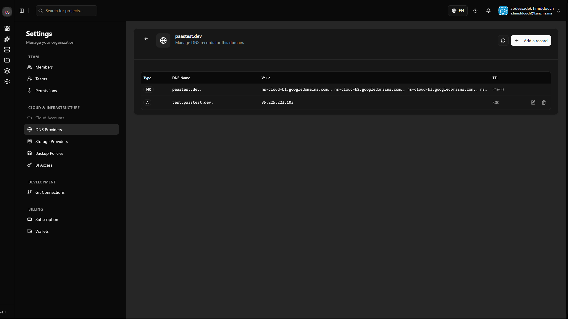 Manage DNS Configuration