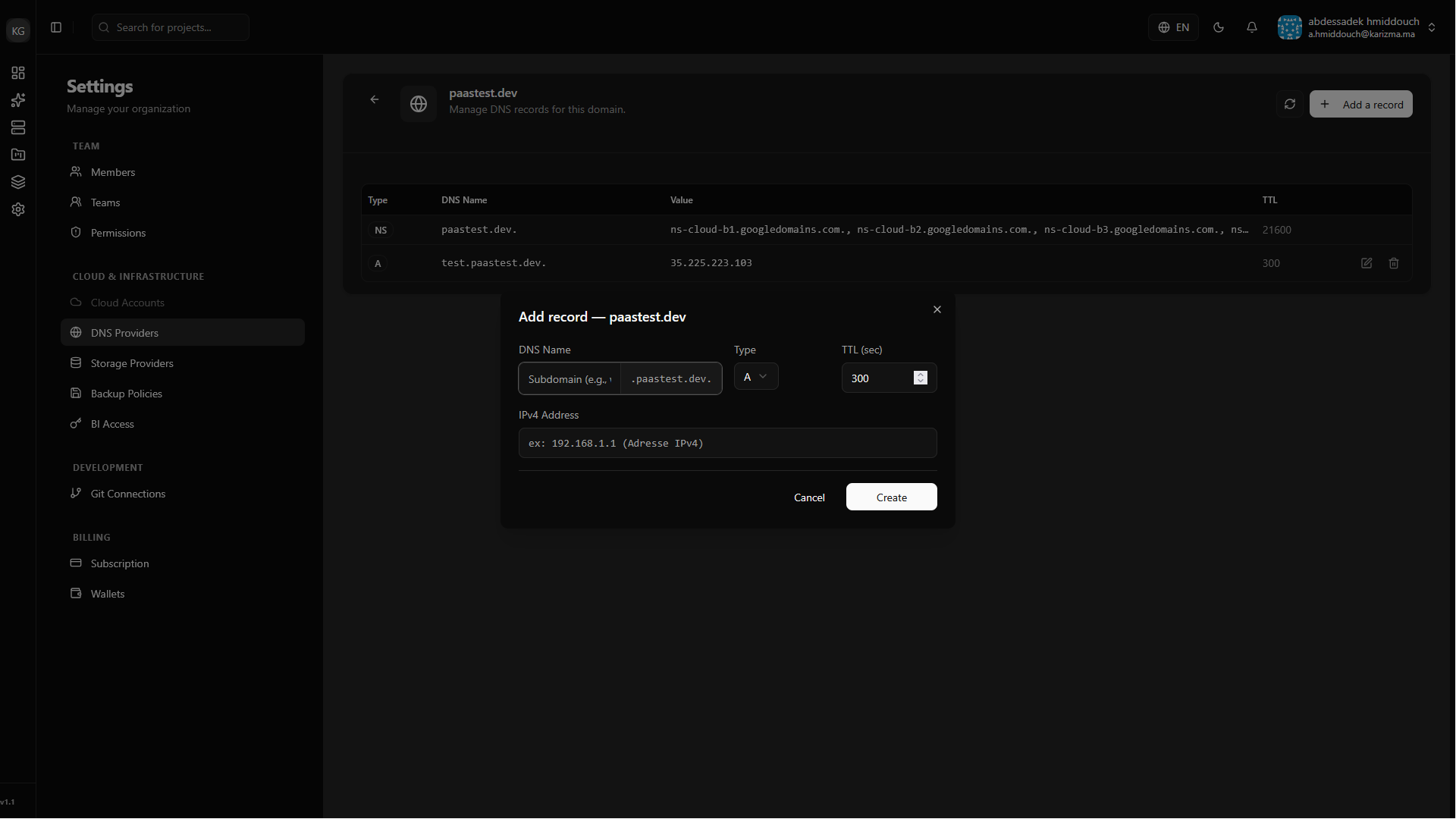 Add DNS Record