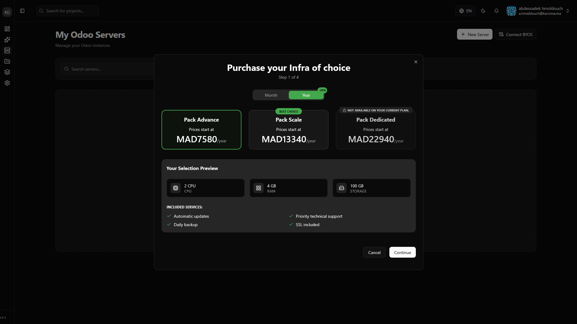 Create Server Button
