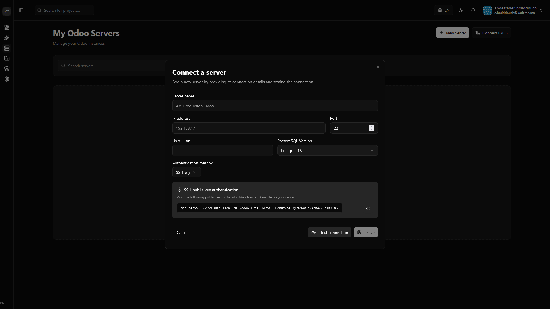 Fill Server Information